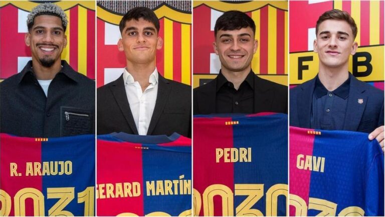 Araujo, Pedri, Gavi, Gerard Martín Deco fortalece el esqueleto del Barça
