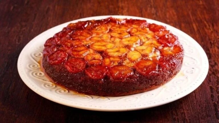 Cómo hacer torta invertida de banana