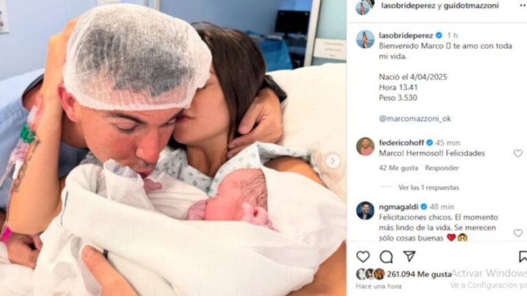 Sol Pérez fue mamá: nació Marco, su primer hijo