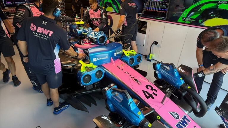 Franco Colapinto finalizó 19 con el Alpine en el único entrenamiento del GP de Bélgica