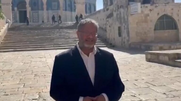 El ministro de Seguridad israelí pide desde la Explanada de las Mezquitas la «ocupación total» de Gaza
