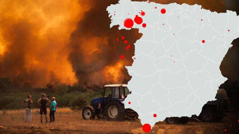 Cómo están avanzando los incendios? Consulte el mapa con los fuegos que golpean la Península