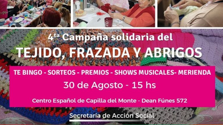 Capilla del Monte: lanzan la 4ta Campaña Solidaria del Tejido, Frazada y Abrigos