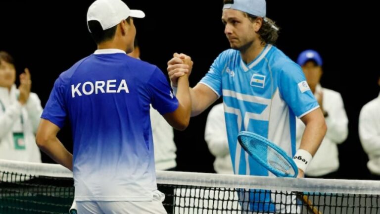 Argentina iguala con Corea del Sur por la Copa Davis