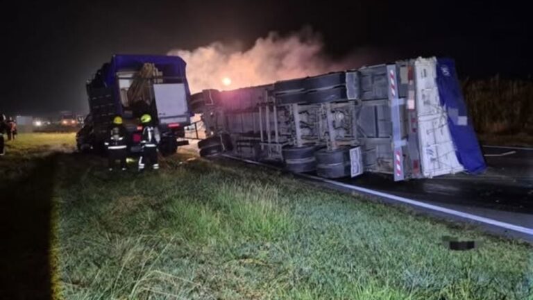 Una mujer murió tras chocar contra un camión y prenderse fuego su auto